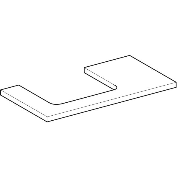 Geberit Vertriebs - ONE WT-Platte, Ausschnitt li, für AWT 90x3x47cm, lava matt