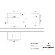 VILLEROY & BOCH - WTU 772x579x462 mm 2 Auszüge Brilliant White