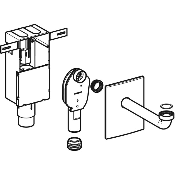 Geberit Vertriebs - UP-Geruchsverschluss für Waschbecken Abgang horizontal Edelstahl d50-56