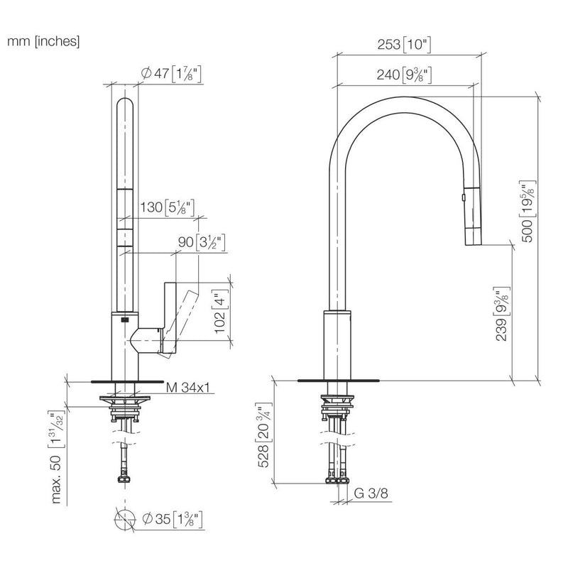 Dornbracht - EHM Pull-down TARA Ultra 33870875 chrom