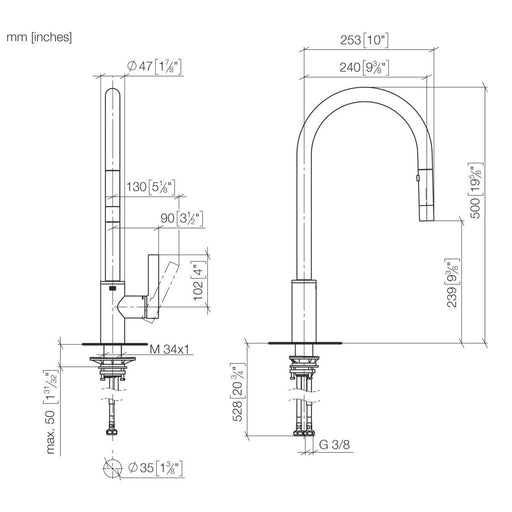 Dornbracht - EHM Pull-down TARA Ultra 33870875 chrom
