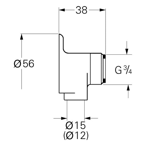Grohe - Wandscheibe 12018 außen 3/4x15mm Luftabschluss 2 Stück chrom