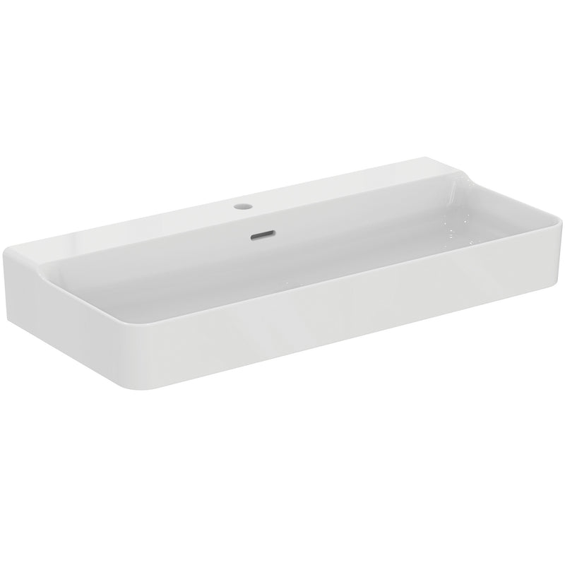 Ideal Standard - Waschtisch CONCA, 1 Hl., m.Ül., 1000x450x165mm, geschliffen, Weiß m.IP