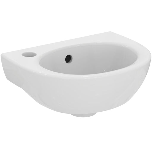 Ideal Standard - Handwaschbecken EUROVIT, 1 Hl. links, m.Ül., 350x260x160mm, Weiß
