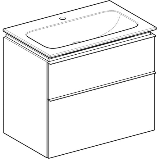 Geberit Vertriebs - iCon Set MWT m. US, 2 Schubl. 75x63x48cm, lava/KeraTect
