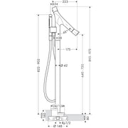 Hansgrohe - Wannenmischer AXOR Starck Organic Fertigset chrom zur Bodenmontage