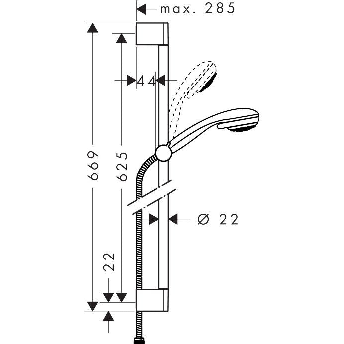 Hansgrohe - Brausenset CROMETTA 85 1jet UNICA 650mm chrom