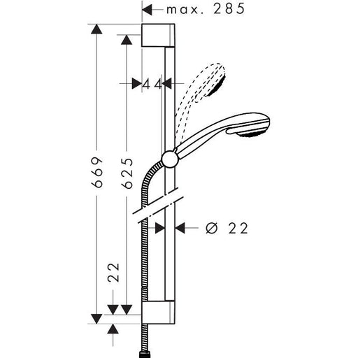 Hansgrohe - Brausenset CROMETTA 85 1jet UNICA 650mm chrom