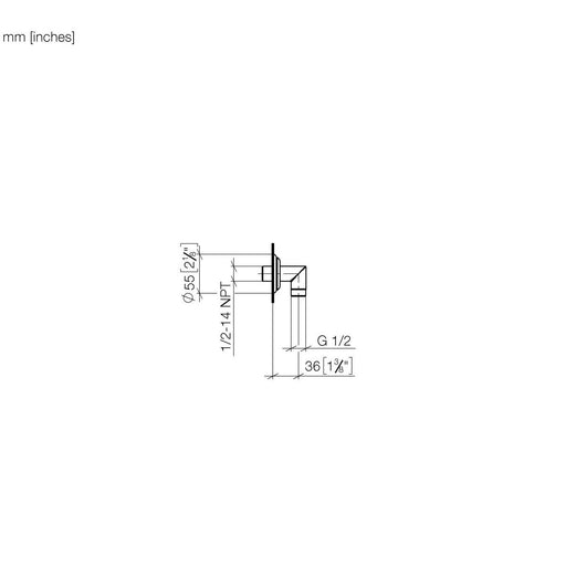 Dornbracht - Wandanschlußbogen 1/2 MADISON 28450410-08 platin