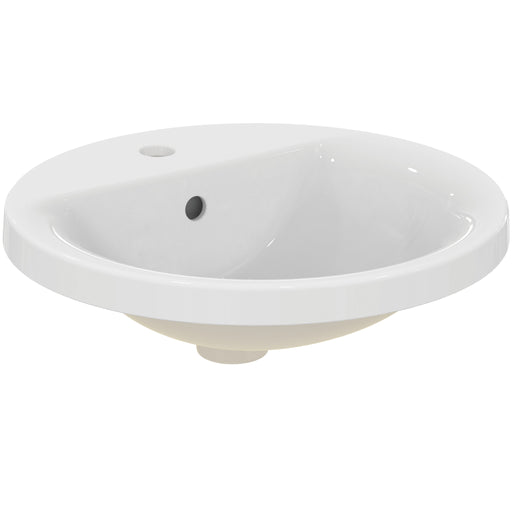Ideal Standard - Einbauwaschtisch CONNECT, rund, 1Hl., m.Ül., 480x480x175mm, Weiß