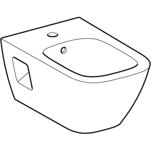 Geberit Vertriebs - Wandbidet RENOVA Plan Square teilgeschlossene Form mit Überlauf, weiß