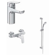 Ideal Standard - Armaturenpaket CERAFLEX, mit WT-Arm., Brause-Arm. und Brausekombination, Chrom