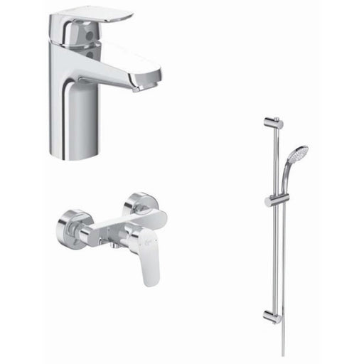 Ideal Standard - Armaturenpaket CERAFLEX, mit WT-Arm., Brause-Arm. und Brausekombination, Chrom