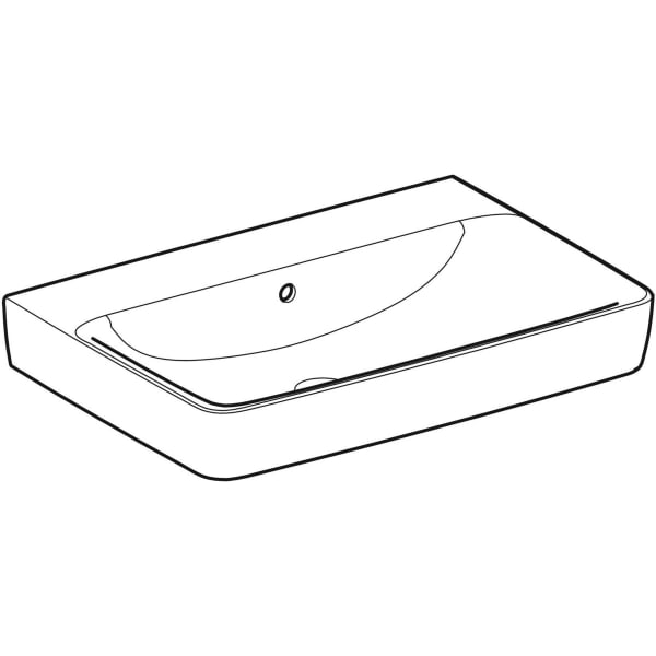 Geberit Vertriebs - RENOVA Plan Waschtisch, 70x48cm o. Hl., m. Ül., weiß, KeraTect, NEU