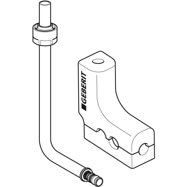 Geberit Vertriebs - Metallrohr-Anschlussbogen MEPLA 90Gr mit Anschlussverschraubung d16-15-L100