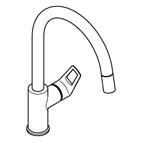 Grohe - EH-Spültischbatterie BauLoop 30543 hoher Auslauf azb. Laminarbrause chrom