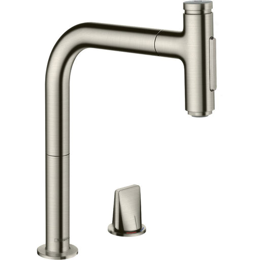 Hansgrohe - 2-Loch SPTM 200 METRIS Select M71 Ausziehbrause 2jet edelstahl-optik