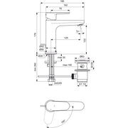 Ideal Standard - Waschtischarmatur CERAFINE O, H120, BlueStart, m.Ablgarn., Ausld.125mm,Chrom
