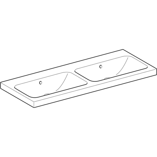 Geberit Vertriebs - iCon Light Doppelwaschtisch 120x48cm ohne Hahnloch, mit Ül., weiß, KeraTect