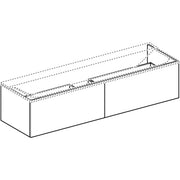 Geberit Vertriebs - Unterschrank XENO2 f. WT aus VARICOR m. 2 Hl., 159,5x35x47,3cm, sculturagrau