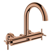 Grohe - 2-Griff-Wannenbatt. Atrio 25268 Wandmontage Kreuz-Griff warm sunset