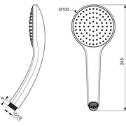 Ideal Standard - 1-Funktionshandbrause IDEALRAIN B9402 100mm chrom