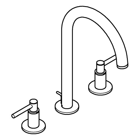 Grohe - 3-Loch-WT-Batterie Atrio 20649 Rohrauslauf Hebelgriff cool sunrise