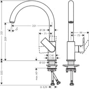 Hansgrohe - Spültischmischer 260 VERNIS Shape M35 1jet mattschwarz
