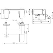 Ideal Standard - Badearmatur AP TONIC II, Ausld. 160mm, Chrom