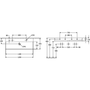 VILLEROY & BOCH - Waschbecken Memento 2.0 1200x470mm Rechteck 2HL. ohne Überlauf Weiß Alpin
