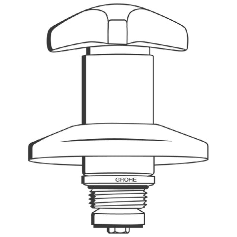 Grohe - Oberteil 3/4 für UP-Ventil 11504 Trecorn Griff Mark. blau 3/4 chrom