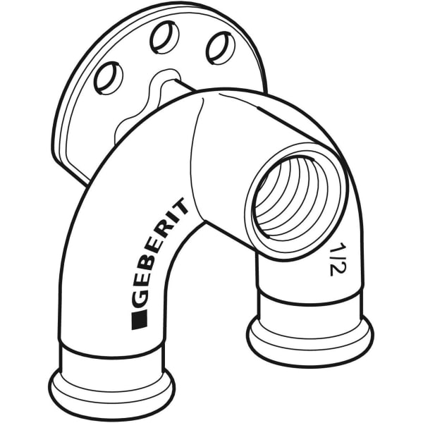 Geberit Vertriebs - Mapress Kupfer Doppelanschlusswinkel 90Gr Rg d22-Rp1/2-d22