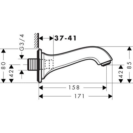 Hansgrohe - Wanneneinlauf METROPOL Classic DN20 chrom