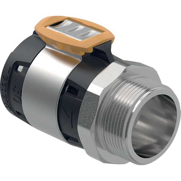 Geberit Vertriebs - FlowFit Übergang mit Aussengewinde Edelstahl d50-R1 1/2