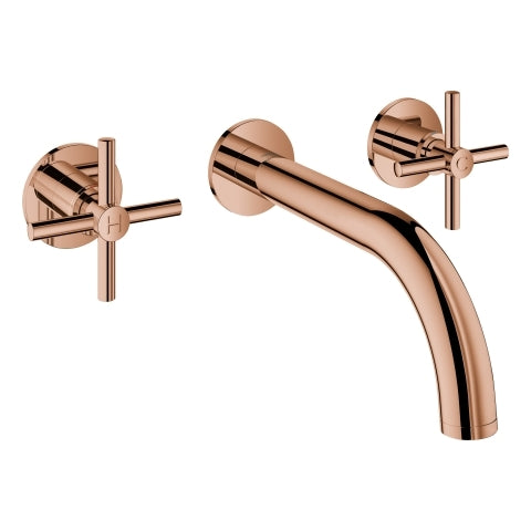 Grohe - 3-Loch-WT-Batterie Atrio 20661 Fertigmontageset Kreuz-Griff warm sunset