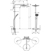 Hansgrohe - Showerpipe RAINDANCE Select S300 2jet Kopfbrause 27133000 chrom