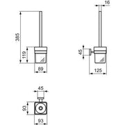 Ideal Standard - Bürstengarnitur IOM SQUARE, Behälter aus Glas, Chrom