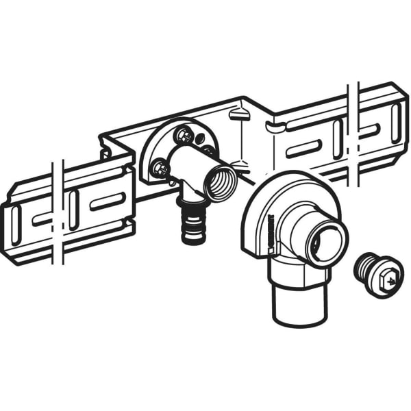 Geberit Vertriebs - Mepla Anschlusswinkel 90Gr vormont. schallgedämmt einfach Rg d20-Rp1/2