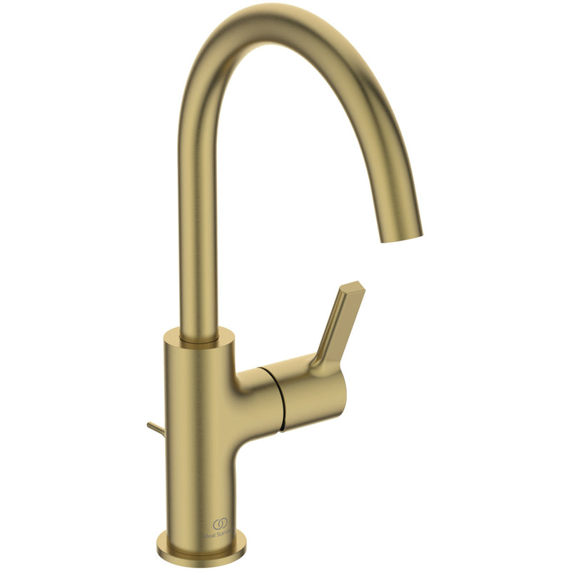 Ideal Standard - Waschtischarmatur JOY, m.h.Auslauf, m.Ablgarn., Ausld.169mm, Brushed Gold