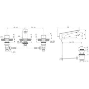 Ideal Standard - 3-Loch-Waschtischarmatur CONCA, m.Ablgarn., Ausld.133mm, Brushed Gold