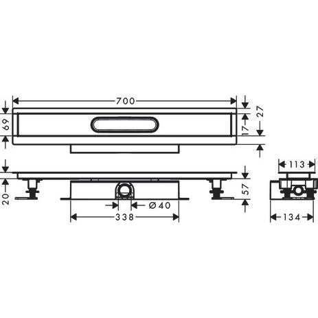 Hansgrohe - Komplettset uBox universal für flache Installat.700mm für DR FS