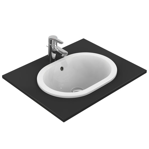 Ideal Standard - Einbauwaschtisch CONNECT, oval, o.Hl., m.Ül., 480x350x175mm, Weiß