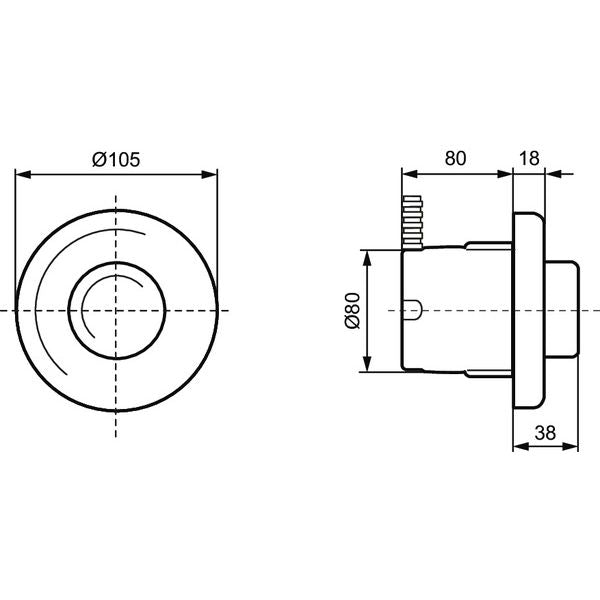 Ideal Standard - Betätigungsplatte XS P2 SEPTA PRO, pneumatische Auslösung, Weiß