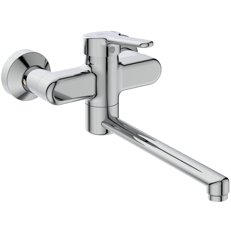 Ideal Standard - Wand-WT-Armatur CERAPLUS 2,5l/min. Ausld.330-349mm,absp.S-Anschlüsse, Chrom