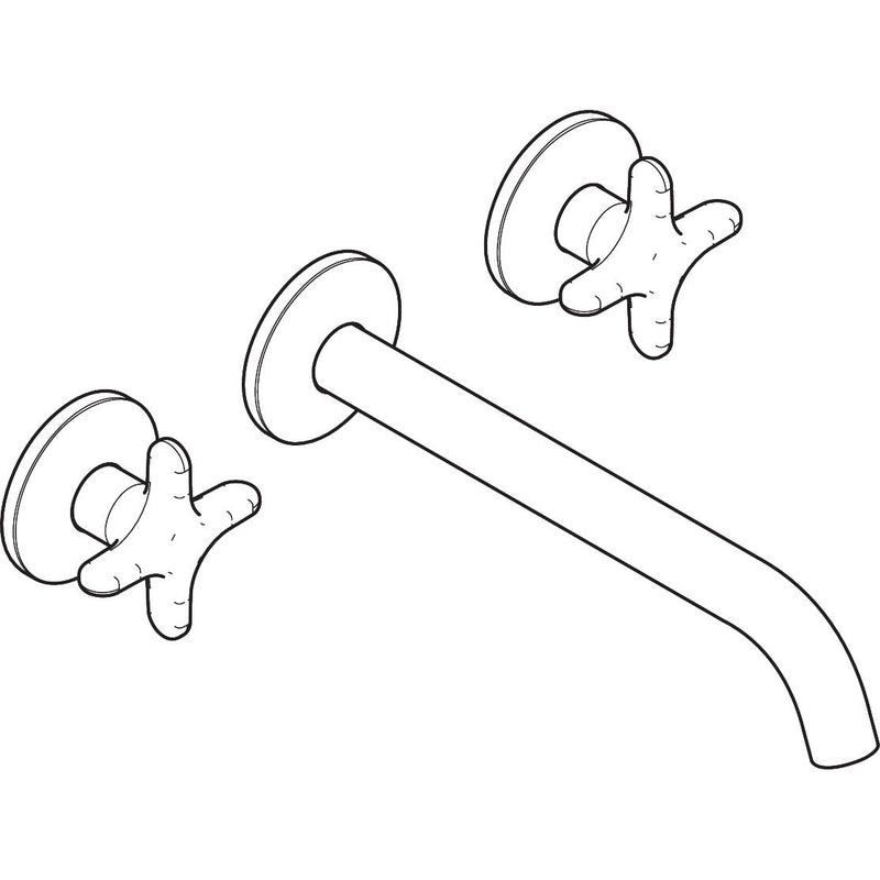 Hansgrohe - 3-Loch Wannenarmatur AXOR One Unterputz Wandmontage Kreuzgr.MSW