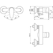 Ideal Standard - Brausearmatur AP CERAFINE D, Ausld. 56-63mm, Chrom