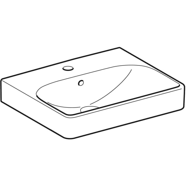 Geberit Vertriebs - Handwaschbecken SMYLE Square, 50x41cm m. Hl., m. Ül., weiß, KeraTect