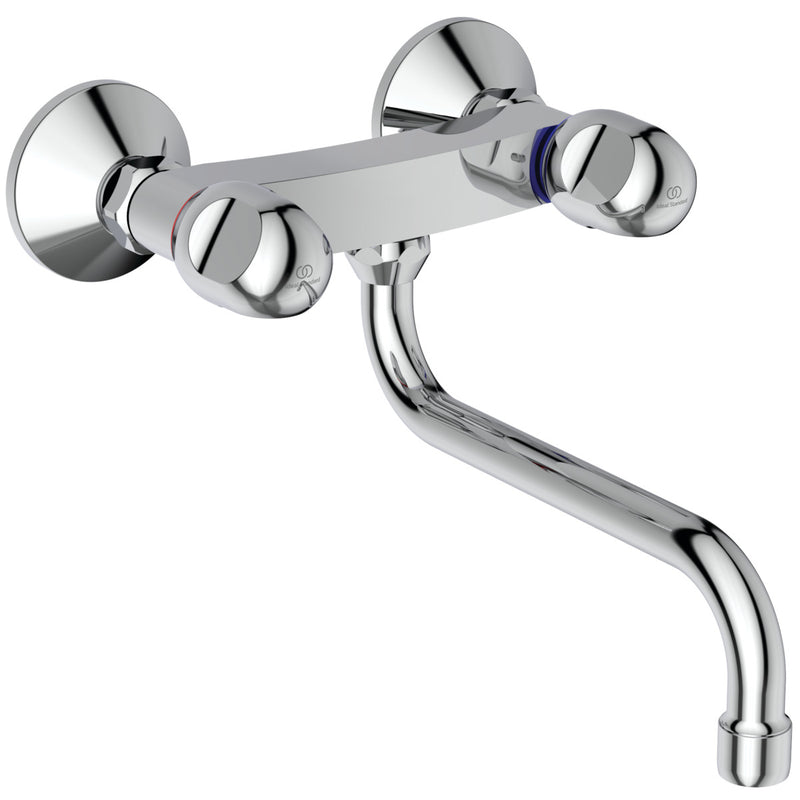 Ideal Standard - 2-Griff Wand-Spültischarmatur ALPHA B2042A chrom
