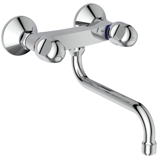 Ideal Standard - 2-Griff Wand-Spültischarmatur ALPHA B2042A chrom