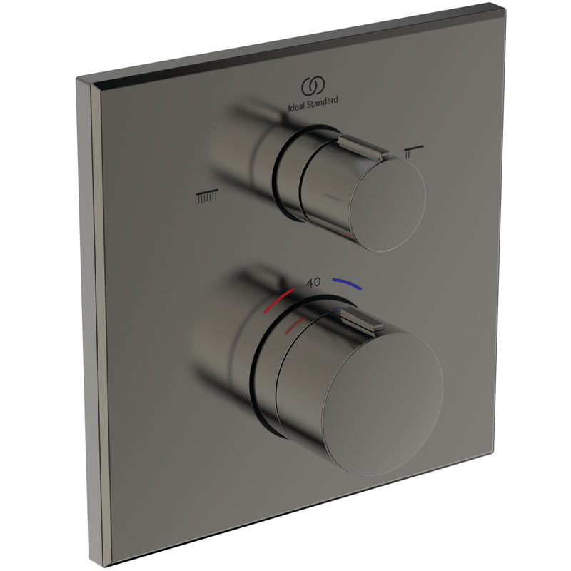 Ideal Standard - IS Badethermostat UP Ceratherm C100 Rosette 163x163mm Magnetic Grey